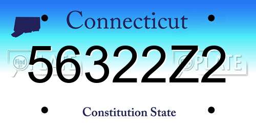 56322Z2 Connecticut License Plate