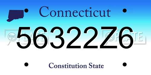 56322Z6 Connecticut License Plate