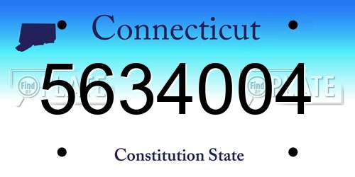 5634004 Connecticut License Plate