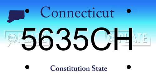 5635CH Connecticut License Plate