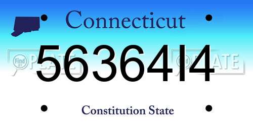56364I4 Connecticut License Plate