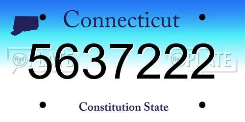 5637222 Connecticut License Plate