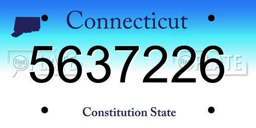 5637226 Connecticut License Plate