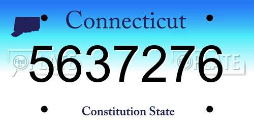 5637276 Connecticut License Plate