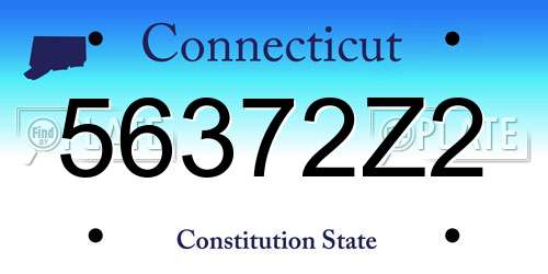 56372Z2 Connecticut License Plate