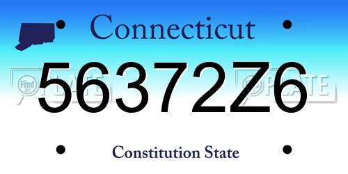 56372Z6 Connecticut License Plate