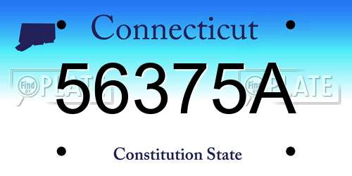 56375A Connecticut License Plate