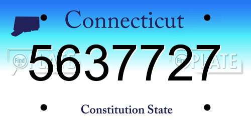 5637727 Connecticut License Plate