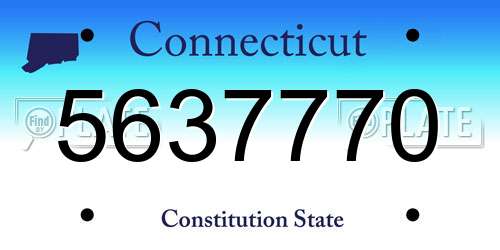 5637770 Connecticut License Plate