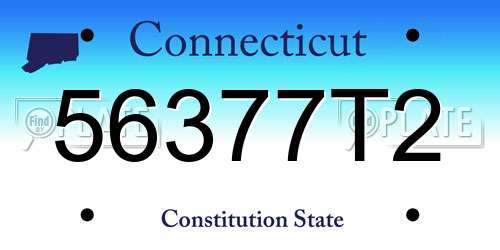 56377T2 Connecticut License Plate