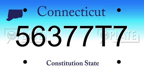 56377T7 Connecticut License Plate