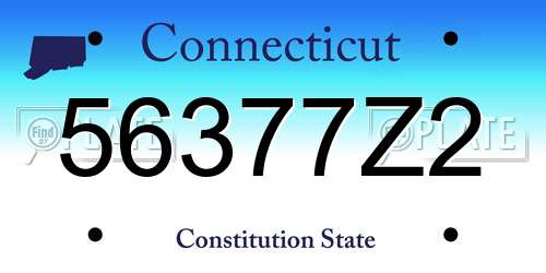 56377Z2 Connecticut License Plate