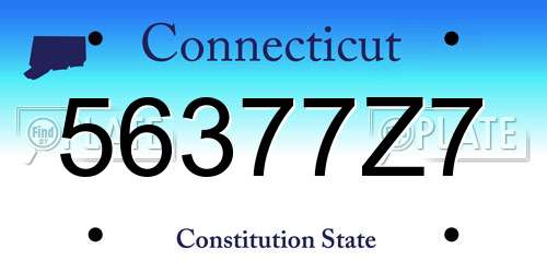 56377Z7 Connecticut License Plate