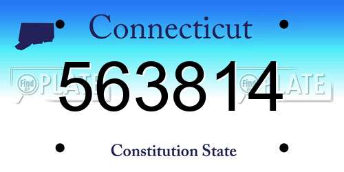 563814 Connecticut License Plate