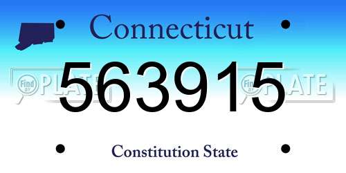 563915 Connecticut License Plate