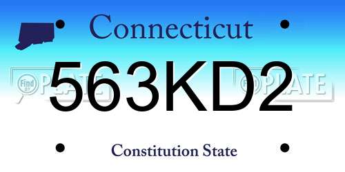 563KD2 Connecticut License Plate