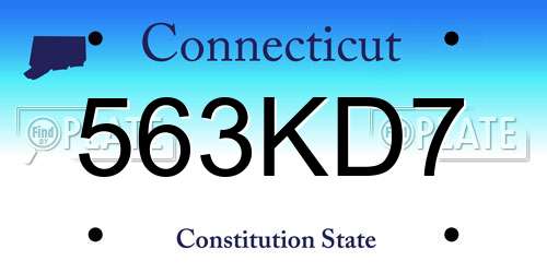 563KD7 Connecticut License Plate