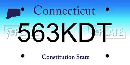 563KDT Connecticut License Plate