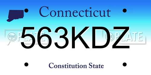 563KDZ Connecticut License Plate
