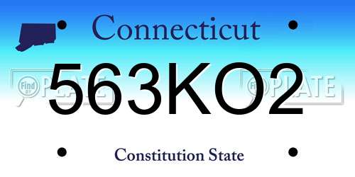 563KO2 Connecticut License Plate