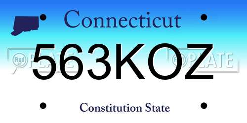 563KOZ Connecticut License Plate