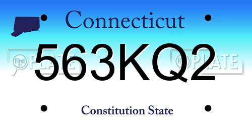 563KQ2 Connecticut License Plate