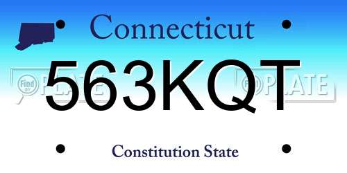 563KQT Connecticut License Plate