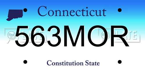 563MOR Connecticut License Plate