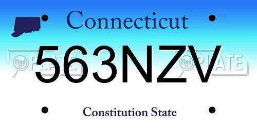563NZV Connecticut License Plate