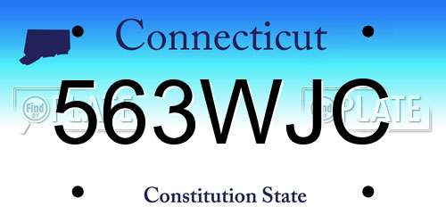 563WJC Connecticut License Plate