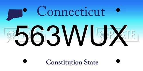 563WUX Connecticut License Plate