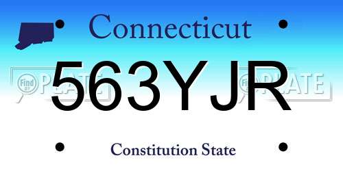 563YJR Connecticut License Plate