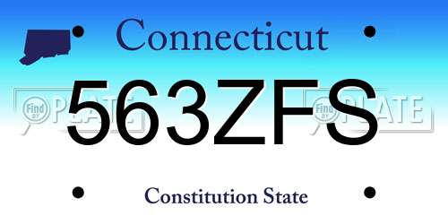 563ZFS Connecticut License Plate
