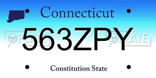 563ZPY Connecticut License Plate