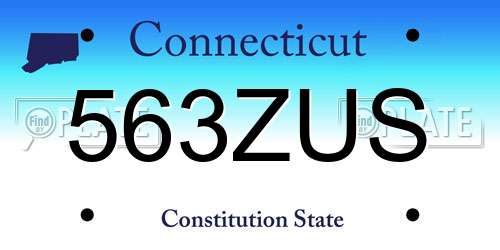 563ZUS Connecticut License Plate