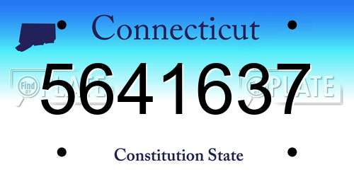 5641637 Connecticut License Plate