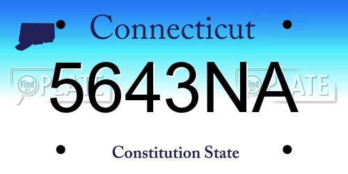 5643NA Connecticut License Plate