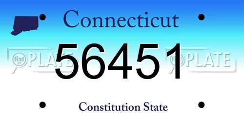 56451 Connecticut License Plate