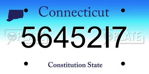56452I7 Connecticut License Plate