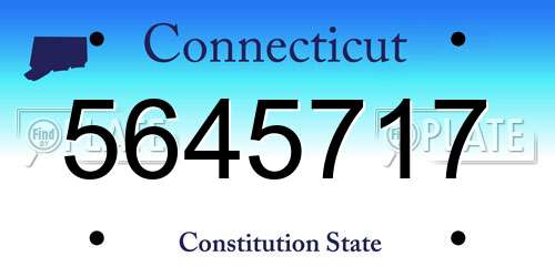 5645717 Connecticut License Plate