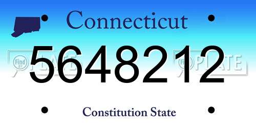 5648212 Connecticut License Plate