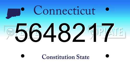 5648217 Connecticut License Plate