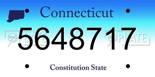 5648717 Connecticut License Plate