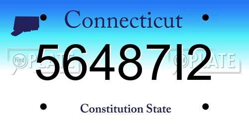 56487I2 Connecticut License Plate