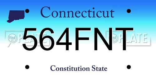 564FNT Connecticut License Plate