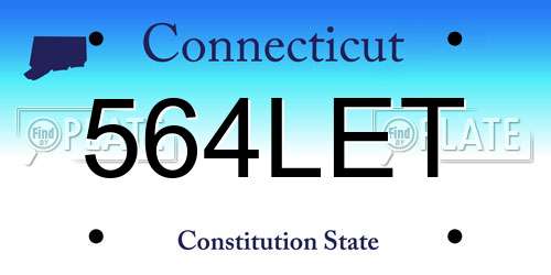564LET Connecticut License Plate