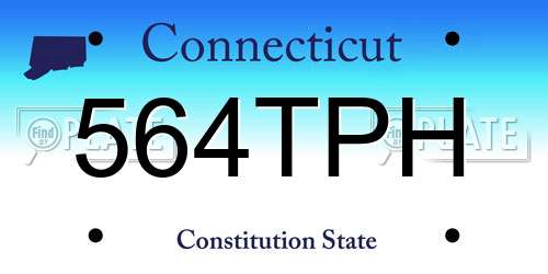 564TPH Connecticut License Plate