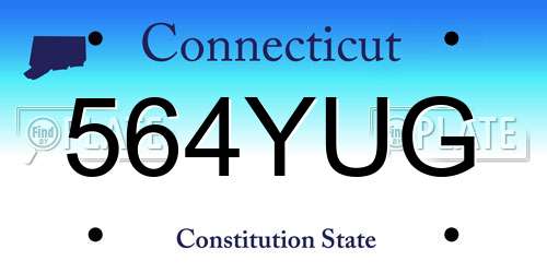 564YUG Connecticut License Plate