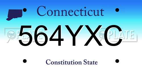 564YXC Connecticut License Plate