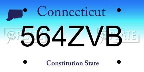 564ZVB Connecticut License Plate